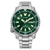 Citizen Automatic Stainless Watch with Green Dial NY0151-59X